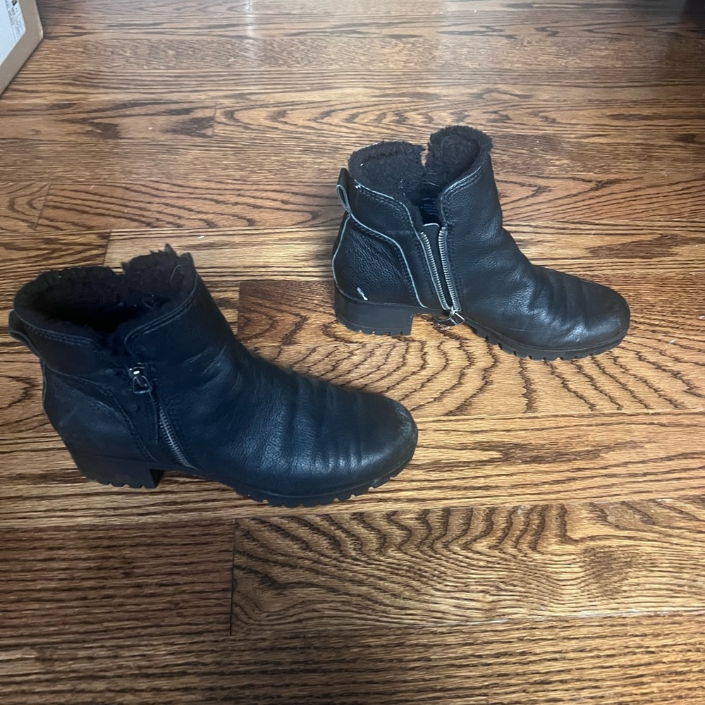 Black Leather Ankle Boots